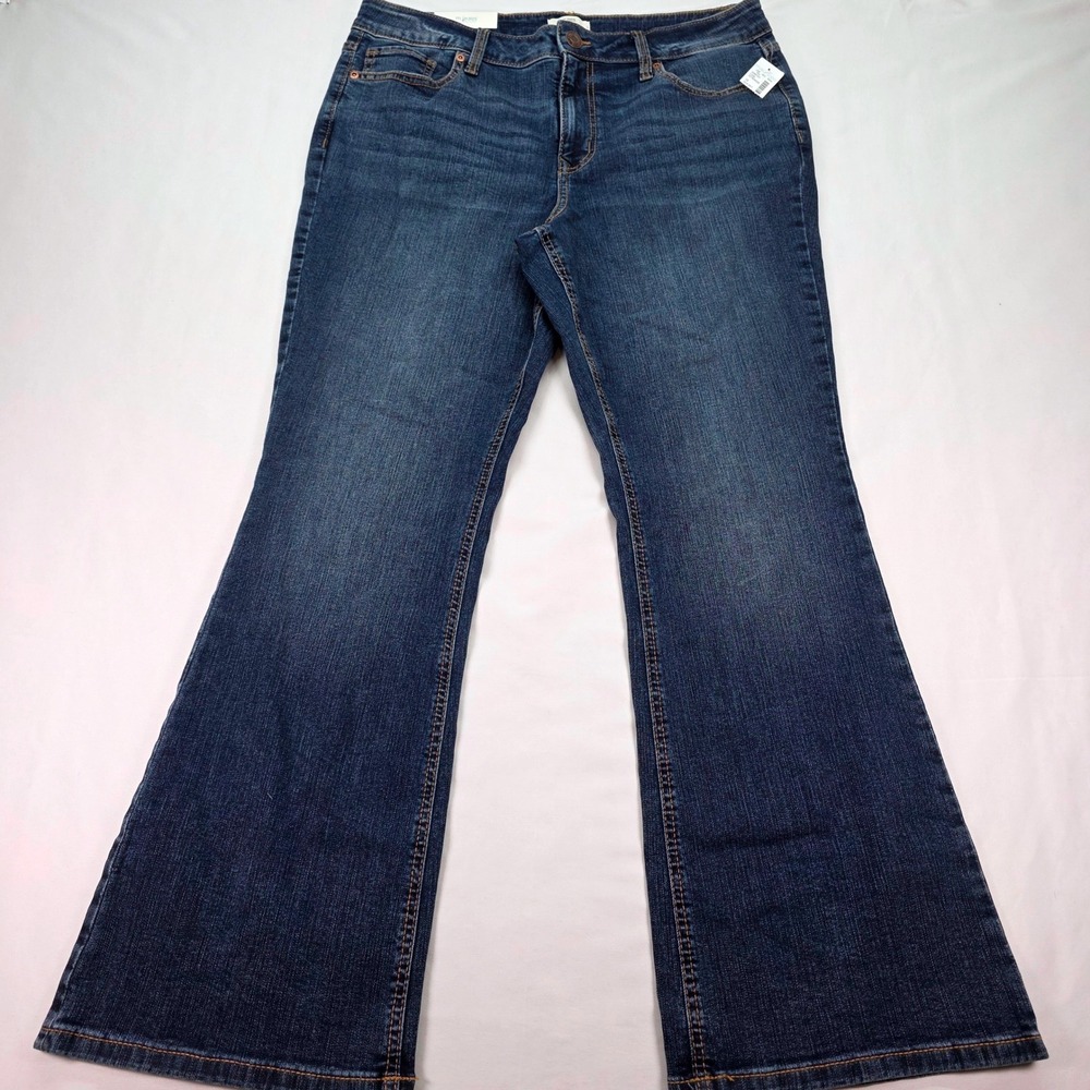 Maurices M Jeans Classic Bootcut Dark Wash Super Stretch Mid Rise Denim 16 Short